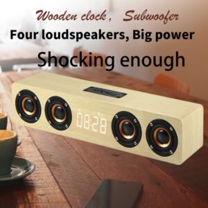 Home Theater Wireless Wood Speaker Alarm Clock