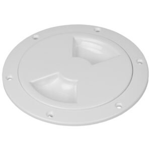 Sea-Dog Quarter-Turn Smooth Deck Plate w/Internal Collar – White – 6″