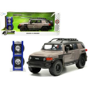 Toyota FJ Cruiser with Roof Rack Brown and Black “Toyo Tires” with Extra Wheels “Just Trucks” Series 1/24 Diecast Model Car by Jada