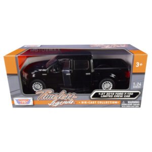 2019 Ford F-150 Limited Crew Cab Pickup Truck Black 1/24-1/27 Diecast Model Car by Motormax