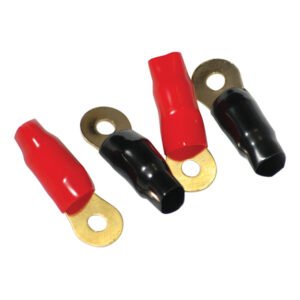American Bass 4 AWG Ring Terminals 5 pairs per pkg. red & black