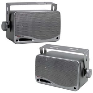 Pyle Marine 2-Way Box Speakers with 3.5 Woofer (Silver)