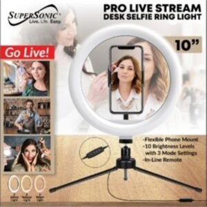 Supersonic PRO Live Stream 10″ LED Table Top Selfie Ring Light