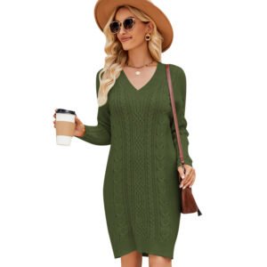 Long Twisted Basic Knitted Dress