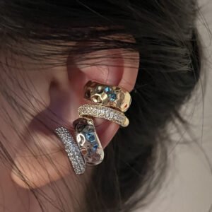 Rhinestone Exquisite High-grade Metal Double Layer Ear Clip
