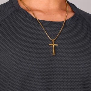 Smooth Simple Titanium Cross Pendant Male And Female Personality Necklace