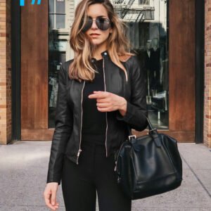 Autumn And Winter Women's Fashion Leather Pu Suit Jacket