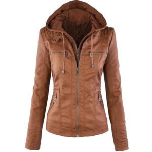 Europe Hot Removable Solid Leather Jacket